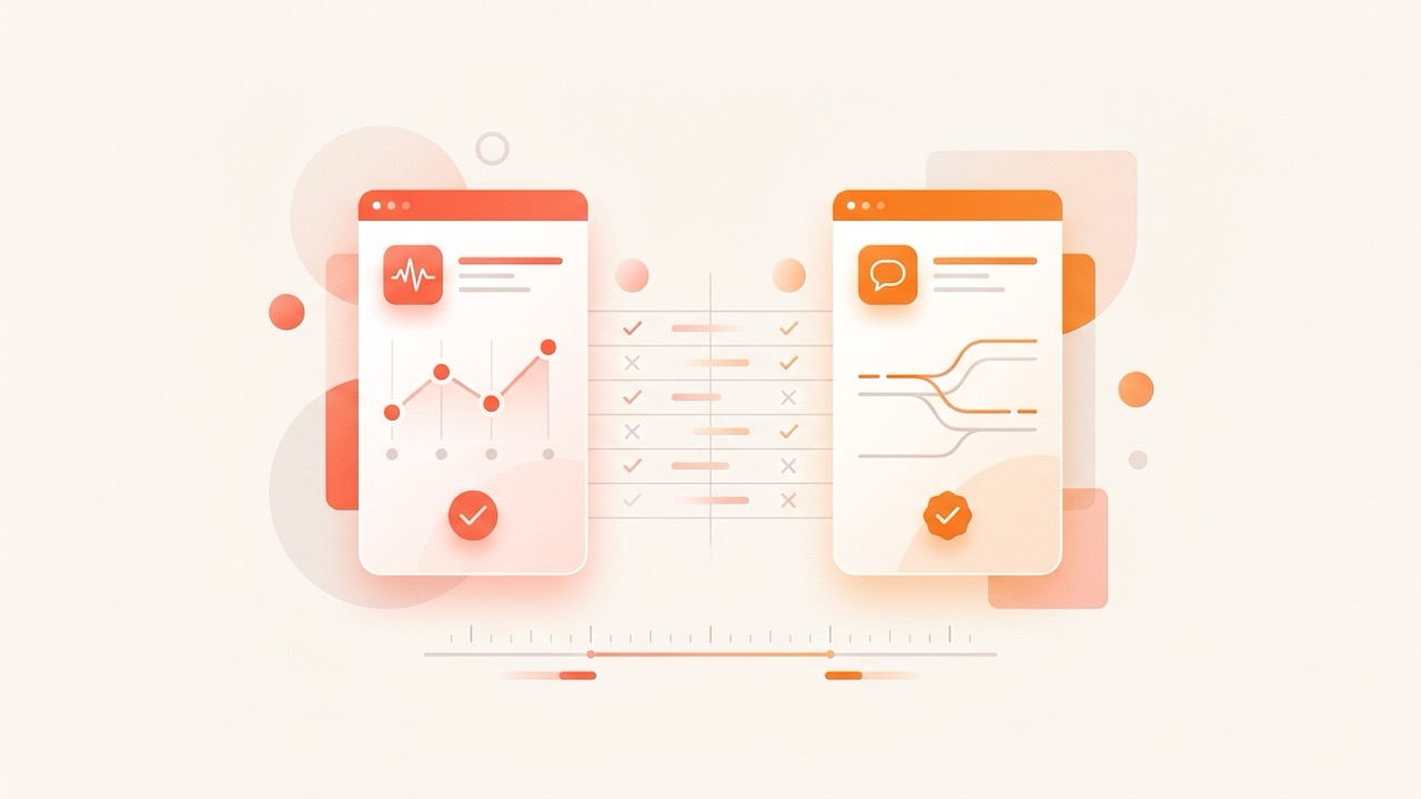 Two AI interview assistant apps compared side by side with a checklist motif